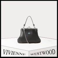 new แท้ วิเวียน กระเป๋า Vivienne Westwood bag พังค์ ถุงเกี๊ยว กระเป๋าถือ ถุงหนัง กระเป๋าโซ่โลหะ กระเป๋าถือดาวเสาร์สต็