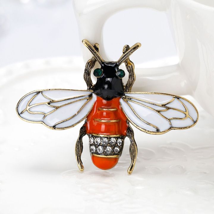 เข็มกลัดรูปเข็มกลัดเครื่องประดับแฟชั่นผึ้งแมลงพลอยเทียมน่ารักจาก-therye