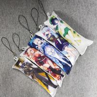 Genshin Impact Scaramouche Double Sided Mini Dakimakura Keychain Cute Anime Key Chain Small Pillow Pendant Wanderer Bag PendantTH