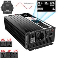 Uche เครื่องแปลงไฟเพียวไซน์เวฟ12V/24V/48V DC เป็น110V 220V AC หน้าจอ LCD 1500W