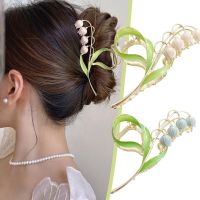 ﹊┇✱ New Women Elegant Gold Lily Of The Valley Geometric Metal Hair Claw Vintage Hair Clips Headband Hairpin Hair Crab Hair Accessori