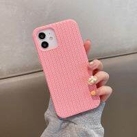 สำหรับเคสป้องกันซิลิโคนเนื้อลายก้างปลา iPhone 12 Pro (สีชมพู) (Plus Mall)