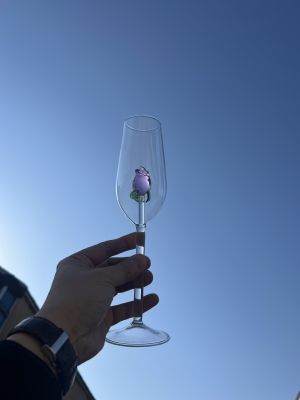 ถ้วยแก้วไวน์แก้วไวน์แดงสุดสร้างสรรค์อุปกรณ์ความงามสูงถ้วยใส่ดอกไม้สุดสร้างสรรค์