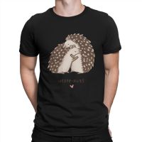 Men T-Shirt Hedge-Hugs Novelty Cotton Tees Short Sleeve Animal T Shirt Round Collar Clothes Birthday Present