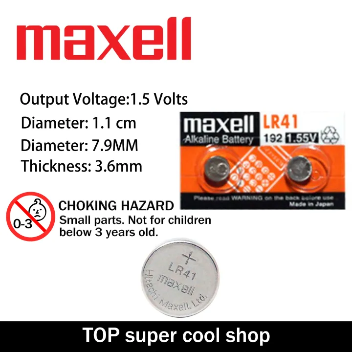 Maxell Alkaline Battery LR41 Pack of 2(LR44/LR41/LR1130) Lazada PH