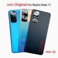 100% ต้นฉบับสำหรับ Xiaomi Redmi Note 11ฝาหลังปิดโทรศัพท์หลัง2201117TG เคสปลอกหุ้มช่องหลังพร้อมชิ้นส่วนซ่อมเลนส์ที่จับกล้องรูปตัวยู