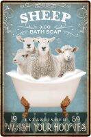 Funny Sheep Decor Bathroom and Bathtub Decor Sheep lovers Gift Farm Decor Tin Signs Wall Art Poster Retro Metal Poster