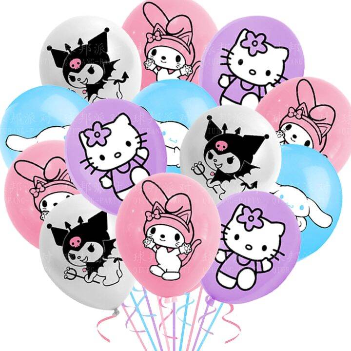 [CKWES] 20pcs Sanrio Balloon Set Kawaii Anime Hello Kitty Kuromi Melody ...