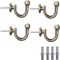 AJJHM ตะขอม่านติดตั้งติดผนัง4ชิ้นตะขอผูกหลัง47มม. อะลูมินัมอัลลอยม่านหน้าต่างนิกเกิลผ้าม่านที่จับพู่ห้อย