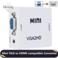 OPBWQH VGA ไปยัง HDMI อะแดปเตอร์ VGA เป็น HDMI ตัวแปลงสัญญาณ สายอะแดปเตอร์ ตัวแปลง VGA2HDMI คุณภาพของภาพที่สมจริง หัวแปลงสัญญาณ ตัวแปลงกล่องวิดีโอที่รองรับ HDMI สำหรับทีวี/โปรเจคเตอร์ /pc/ จอภาพ /hdtv/dvd