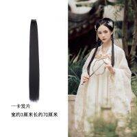 ?สินค้าขายดี? [การ์ดผมยาว 70 ซม]HOT SALE~ เครื่องแต่งกาย HANFU วิกผมยาวตรงข้าวโพดใหม่จะต้องต่อผมยาวสุด GUFENG HANFU ต่อผมนามสกุลผมตรง