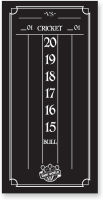 Dart World Cricketeer Large Black Chalk Scoreboard - Easy to Read Scoring, Durable Construction - Perfect for Home or Bar Use