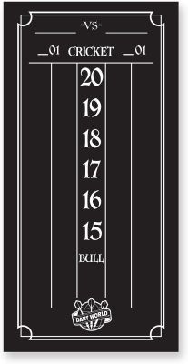 Dart World Cricketeer Large Black Chalk Scoreboard - Easy to Read Scoring, Durable Construction - Perfect for Home or Bar Use
