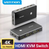 Vention HDMI KVM Switch USB 2.0 Switcher for Printer Monitor Keyboard Mouse 2 PCs Sharing 1 Device 4K/30Hz HDMI VGA KVM Switch Cables