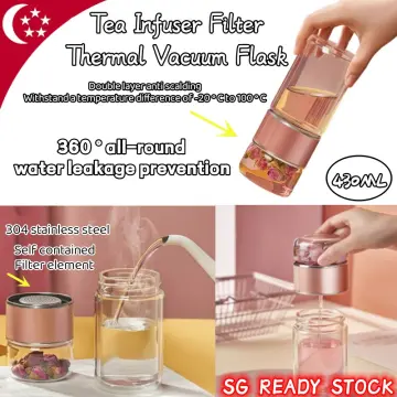 600ML Thermos Cup Bottle Tea Infuser 304 Stainless Steel Vacuum