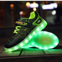 Fashion Parkour USB Charging Childrens Luminous Glowing Sneakers Led Light Kids Sport Casual Shoes for Boys Girls Skateboard