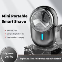 【LZ】✐❏  Mini Barbeador Elétrico Masculino Recarregável Portátil Indolor Sem Fio Aparador Faca Rosto Barba Navalha para Viagem Escritório Casa