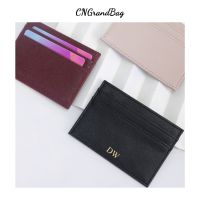 【CC】☋  Dropshipping Blocking Wallet Saffiano Leather Credit Card Holder Custom Initial Letters ID