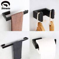 【jw】▬◑♀ Shinesia-Preto Conjunto De Hardware Do Banheiro Robe Hook Barra Trilho Toalha Rack Tecido Toilet Roll Paper Holder Acessórios Banheiro Parede