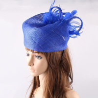 Women Sinamay Fascinator Hat For Wedding Pillbox Hat Flower Lady Derby Cloche Hat Church Dress Party Fedora tail Beret Cap