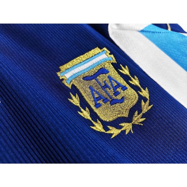 เสื้อกีฬาแขนสั้น-ลายทีมชาติฟุตบอล-argentina-away-1998-season-คุณภาพสูง-ไซซ์-s-xxl