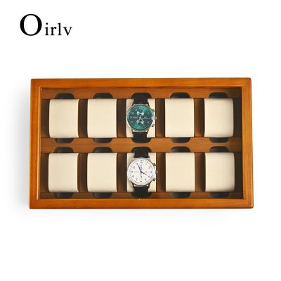 กล่องนาฬิกาไม้ Oirlv พร้อมฝาปิดอะคริลิคกล่องเก็บนาฬิกาจาก Fraxinus Mandshurica สำหรับจัดเก็บจอแสดงผลนาฬิกาข้อมือ