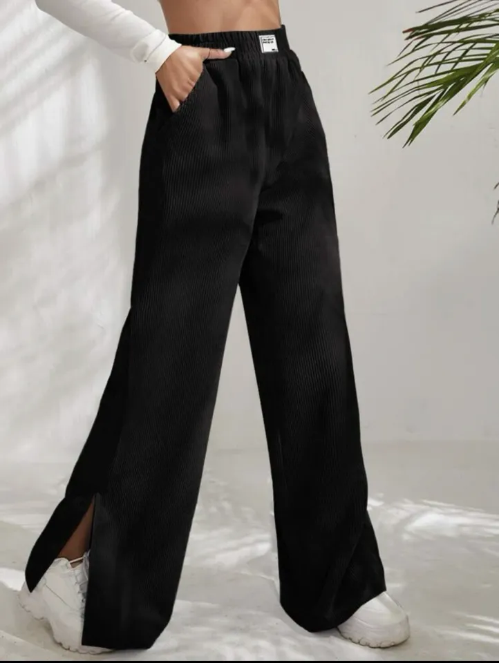 SHEIN High Waist Corduroy Pants