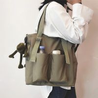2022 new Womens Bag Shopper Simple Fashion Zipper Handbags Nylon Waterproof  Large Capacity Tote Shoulder Bags For Women