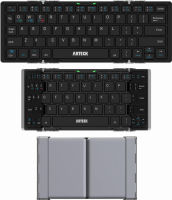 Arteck Folding Bluetooth Keyboard, Portable Mini Foldable Wireless Keyboard for iOS iPad 10.2-inch, Pro, Air, 9.7-inch, Mini, Android, MacOS, Windows Tablets Smartphone Built in Rechargeable Battery