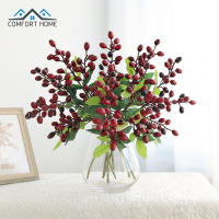 BSIdE 3 Bundles ประดิษฐ์ Berry Stems ดอกไม้ปลอม Photo Props สำหรับ Home Christmas Party งานแต่งงาน Decoration