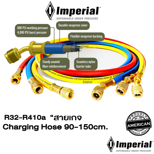 imperial-charging-hose-สายชาร์จน้ำยา-series-215mrs-150cm-r32-r410a-สาย3เส้น-made-in-usa