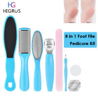 HEGRUS 磨脚皮器 foot scrubber Foot File Pedicure Kit Callus Remover Stainless Steel Pedicure Rasp Tools Feet Exfoliating Scrubber Heel Calluses File Scrap