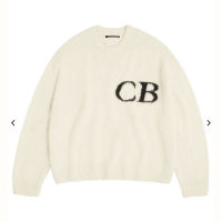 Cb Casual Vintage ถัก Jacquard Cole เสื้อกันหนาวชายหญิง CB เสื้อหลวมเสื้อกันหนาว