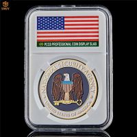 US Military Challenge Coin USA Nation Security Agency Gold Plated Metal Token Commemorative Coin Collection Value W/PCCB Box