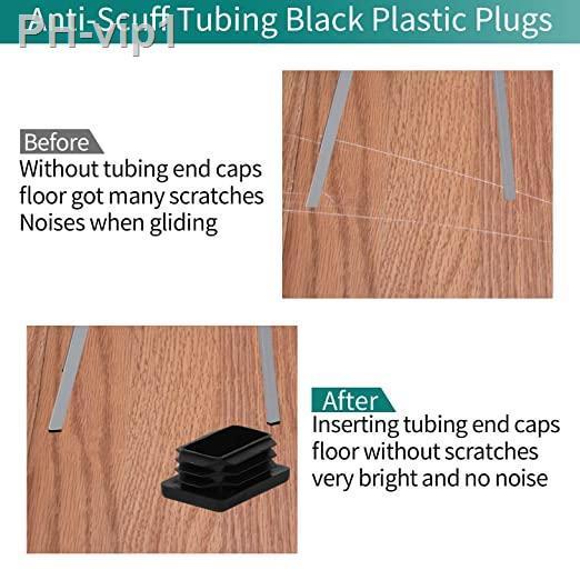 12pcs-tubing-plug-tube-end-caps-rectangle-tubing-insert-chair-glide-fence-post-pipe-cover-finishing-plug-plastic-plug-dust-cover