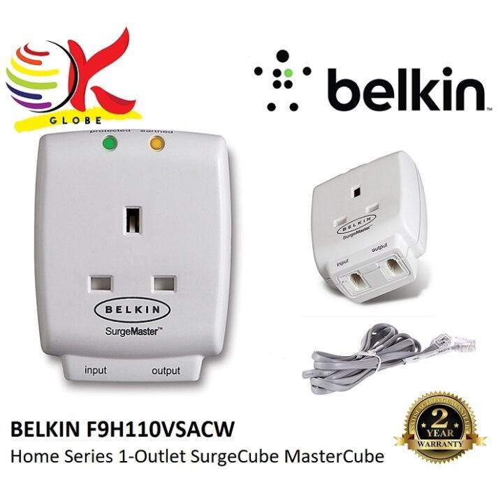 ∈ BELKIN F9H110VSACW SINGLE MASTER PLUG CUBE EXTENSION SOCKET WITH ...