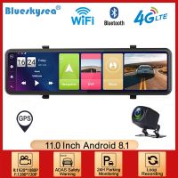 Blueskysea 4G Android 8.1 Dash Cam 11 Inch Rear View Stream Mirror Car DVR Blueooth Wifi 1080P Video Recording ADAS GPS Dual Cam