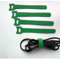 180pcs 150*12mm Green Nylon Reusable Magic Cable Ties Eyelet Hole Back to Back Cable Tie Wire Strap Hook Loop Ties Management