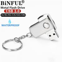 BiNFUL waterproof Metal rotated usb flash drive 8gb 16gb 32gb 64gb 128gb Silver/gold/Pink Memory stick pen drive USB 2.0 U Disk