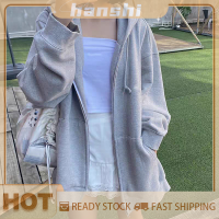 hanshi [2023 new HOT FASHION] lazlook เสื้อกันหนาวแขนยาวมีฮู้ดแบบมีซิปขนาดใหญ่พิเศษของผู้หญิงสำหรับฤดูใบไม้ร่วง