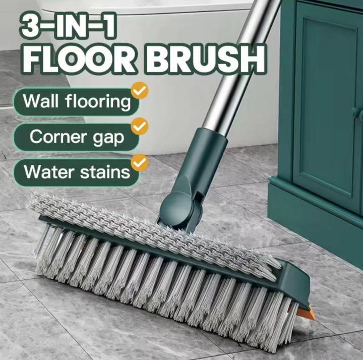 Scrub Cleaning Brush with Long Handle 3 in 1 carpet Shower