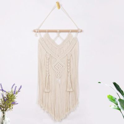 พรมแขวนผนัง Macrame เครื่องตกแต่งฝาผนังโบฮีเมียนเก๋ไก๋โบฮีเมียนทอมืองานแต่งงานปาร์ตี้เป็นมิตรกับสิ่งแวดล้อมการตกแต่งบ้านหรูหรา