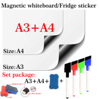 A3+A4 Set Package Magnetic Dry Erase Whiteboard Calendar Fridge Sticker Message Board Menu Weekly Planner