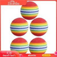 Zecetim 5pcs แมวฝึกลูกบอลที่นำกลับมาใช้ซ้ำได้ลูกสัตว์เลี้ยงลูกสัตว์