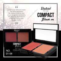 Butae - Compact Brush On บรัชออนเนื้อละเอียด ให้สีสวยเด่นชัด ติดทนนาน มี 2 เฉดสี ในตลับเดียวกัน ( น้ำหนัก 0.8 กรัม )