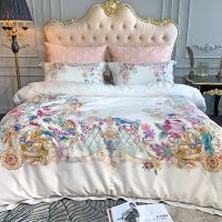 High end Italian light luxury 140 thread count horse cotton four piece set cotton quilt cover sheet fitted sheet bedding