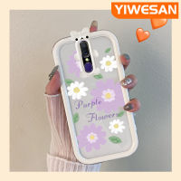 YIWESAN เคสสำหรับ OPPO เคส F11 A9 A9X 2019การ์ตูนดอกไม้สีม่วงสีสันสดใสซิลิโคนนิ่มเคสโทรศัพท์โปร่งใสสร้างสรรค์เคสกล่องกันกระแทกป้องกันเลนส์กล้องปิศาจน้อย