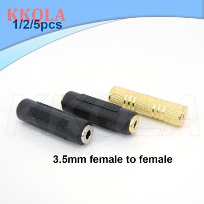 QKKQLA 3.5mm Female to 3.5mm Female Jack Stereo Connector Coupler Adapter Audio Cable Extension gold nickel plating for Car AUX DVD