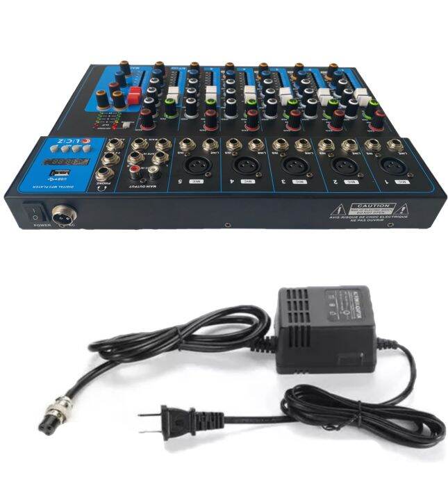 lcz-lz-777btสเตอริโอมิกเซอร์7ช่อง-ผสมสัญญาณเสียง-มีusb-bluetooth-มีหน้าจอled-digital-echo-effect