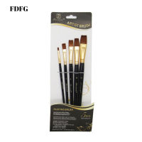 FDFG 5PCS Versatility High Quality Nylon Hair Wood Black Handle Watercolor Acrylic Brush Painting Fine Arts Supplies